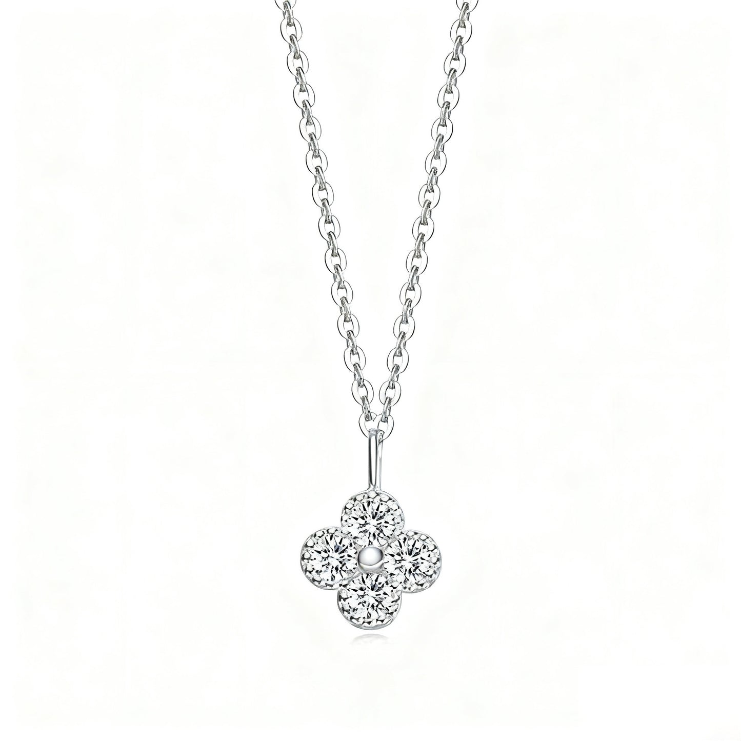 Sterling Silver Four-Leaf Clover Necklace